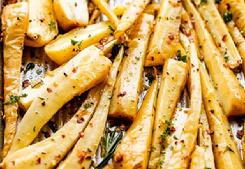 Garlic Buttered Roasted Parsnips